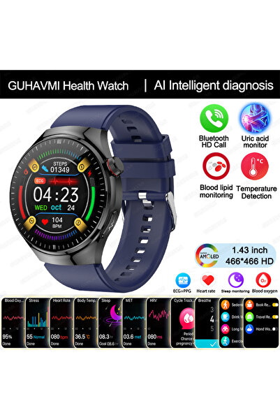 Choice ساعة ذكية جديدة بدرجة تمريض زرقاء 2025، درجة تمريض، أكسجين الدم، دهون ...