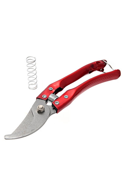 Lawazim Bypass Pruning Shears 8inch Red Garden Scissors for Flowers and Tree Trimming