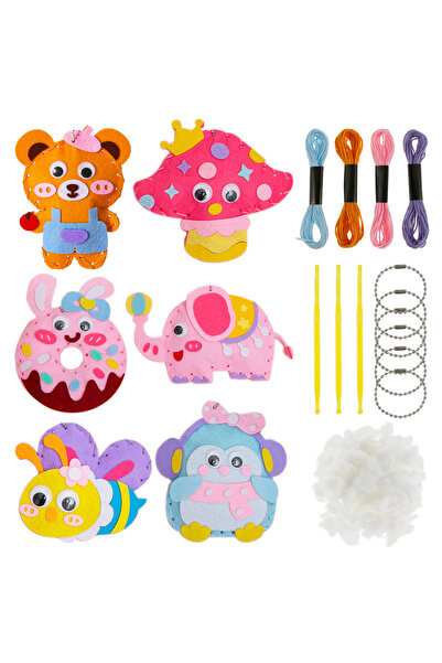Choice 6pcs set C 6PCS Sewing Kit for Kids Cute Animal Sewing Craft Set for B...