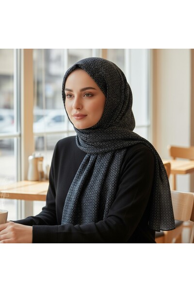 Onur Shawl - Black and White Series Ramie Woven Wonderful Product Seasonal Fabric Trend Store