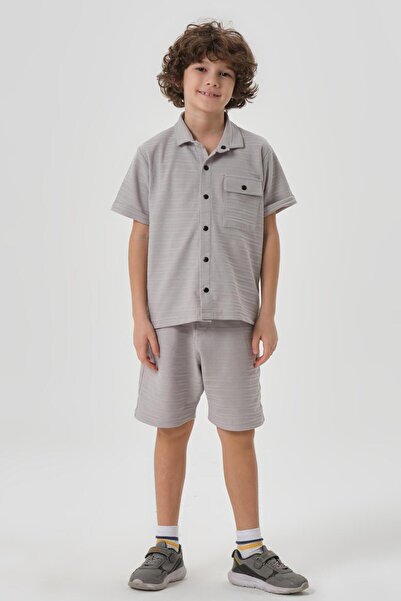 Black One 100% бавовняна еко-тканина, сорочка з кишенями, шорти, літній комплект для хлопчиків