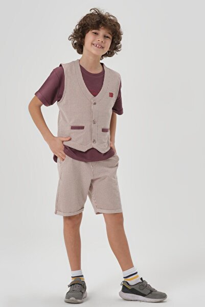 Black One Šorti sa detaljnim printom u obliku saća za dečake, gornji deo okru...