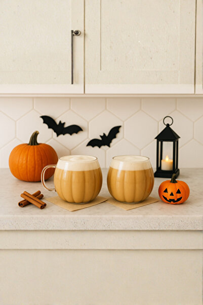 Heredot 2 قطعة كوب زجاجي مخطط مقاوم للحريق سعة 400 مل MIT1100