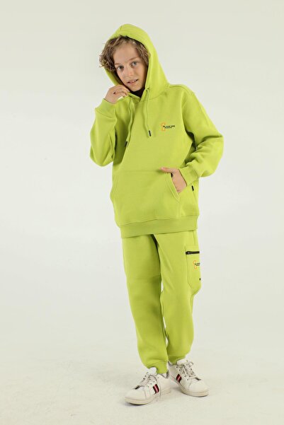 Black One Σετ φόρμας για αγόρι με κουκούλα και τσέπες Cargo και λεπτομέρεια εκτύπωσης