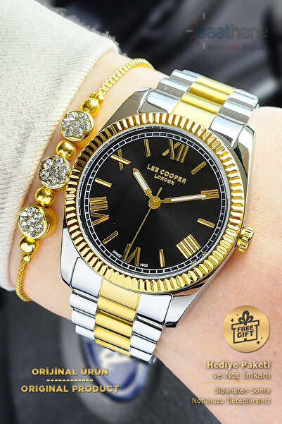 Lee Cooper Black Dial Rlx Model Steel Women's Wristwatch with Original Bracel...