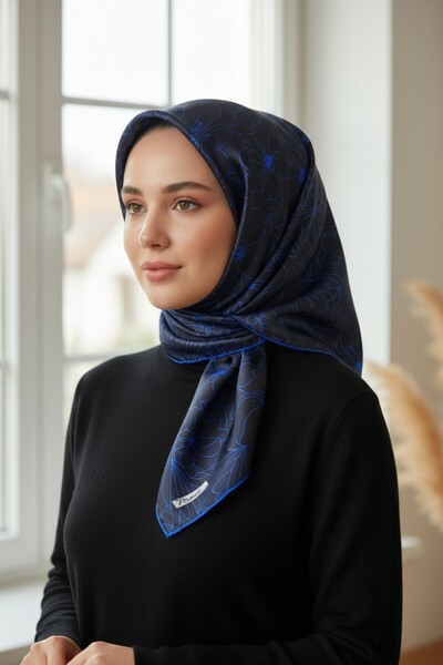 Onur وشاح - منتج جديد هرمي لوكسر ذو لونين من الحرير بمظهر رايون من القماش بخط...