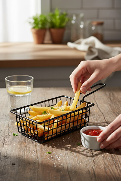 Yavuz Metal Metal Potato And Snack Presentation Basket No2 Medium