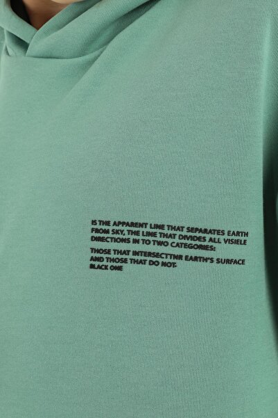 Black One Βασικό σετ φόρμας για αγόρι από ατσάλινο ύφασμα Interlock με λεπτομέρεια εκτύπωσης με κουκούλα