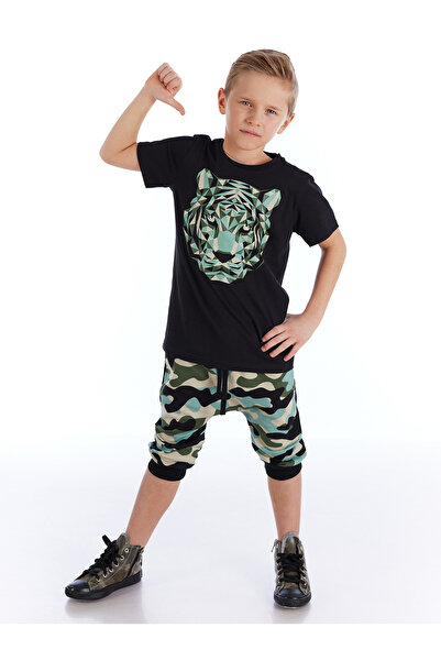 MSHB&G Pixel Tiger Boy's T-shirt Capri Shorts Set