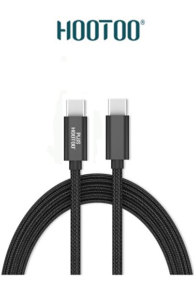 HooToo سلك شاحن بطول 1 متر. سلك شاحن تايب سي قماش ضد القطع. شاحن تايب سي من هوتو.