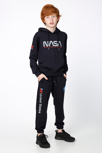 Black One Спортивний комплект для хлопчиків без шартів, з 2 нитками та капюшоном – стандартний крій