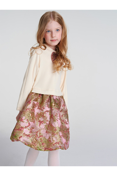 SheShe Gold Jakar Balon Etek Elbise