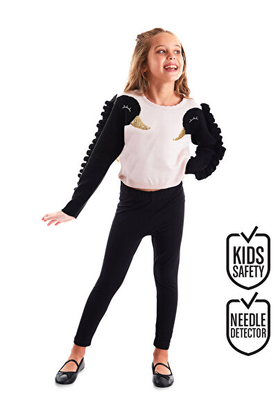 MSHB&G Pulover din tricot brodat cu paiete Swan pentru fete