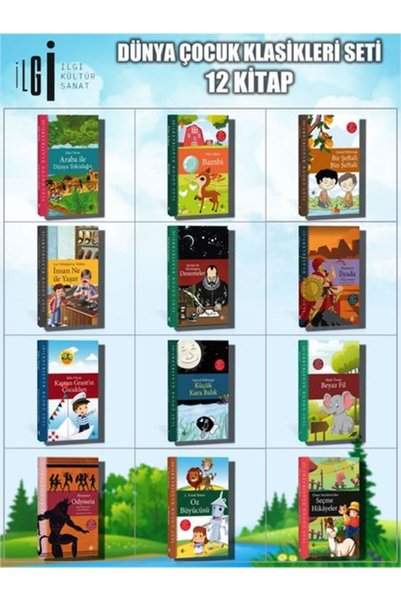 İlgi Kültür Sanat Yayınları Dünya Çocuk Klasikleri Seti 12 Kitap