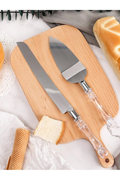 HomeTarz طقم تقديم الكيك من قطعتين، كيك، فطيرة، كيك، ملعقة، سكين كيك