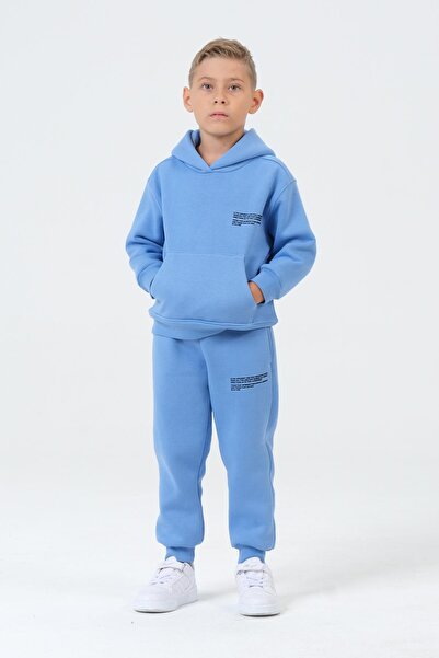 Black One Erkek Çocuk Kapüşonlu Çocuk Eşofman Takımı