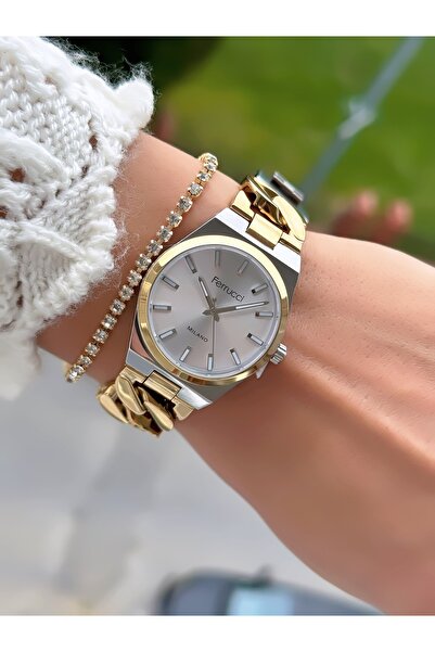 Ferrucci ÇELİK ZİNCİR KORDON KADIN KOL SAATİ 3 ATM SU GEÇİRMEZ 2 YIL MEKANİZMA GARANTİLİ