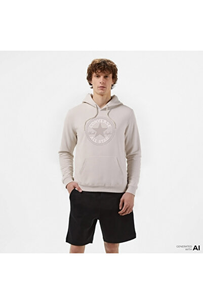 Converse Go-To All Star Patch Standard-Fit Pullover Unisex Bej Hoodie