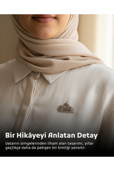 Zaytoon Kaya Kubbesinin Simgesi Gümüş Renkli Tasarımlı Metal Yaka Rozeti 1 Ad...