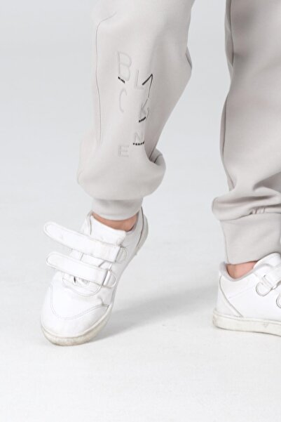 Black One Σετ φόρμας για αγόρια από ύφασμα Pique με φερμουάρ με κουκούλα με λεπτομέρεια εκτύπωσης με διπλή τσέπη