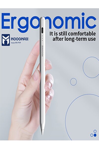 MOOGMAX iPad Pencil with palm support. Pencil with fast Type-C charging port. iPad Pencil is magnetic (does not support wireless charging).