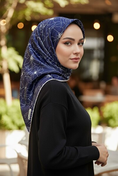 Onur وشاح - منتج جديد هرمي لوكسر ذو لونين من الحرير بمظهر رايون من القماش بخط...