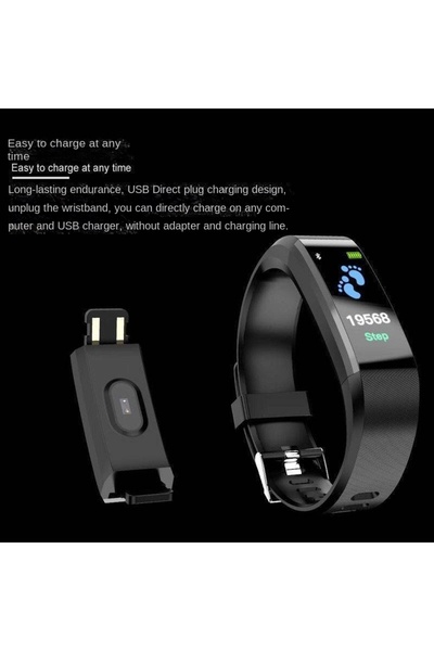 OEM Smart Fitness Tracker Bracelet with Heart Rate Monitoring, Waterproof IP67, Black, Adjustable