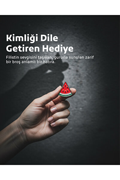 Zaytoon Yaka Rozeti Filistin Karpuz Dilimi Renkli Metal Pin Broş Takı Destek Sembolik Hediye