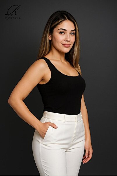 Ravencia Women's Premium Quality Thick Strap Pool Neck Blouse