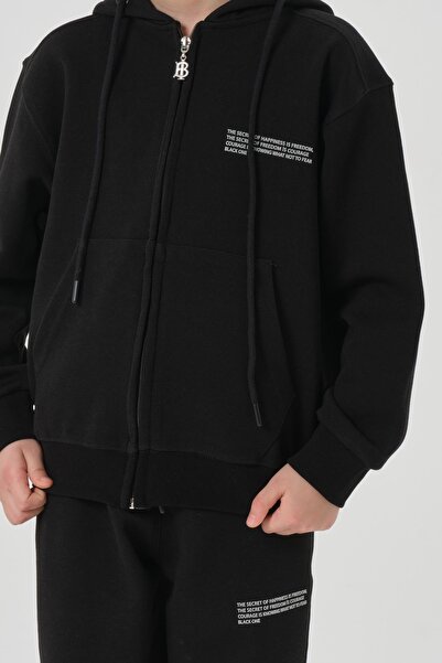 Black One Χωρίς Lycra Double Face Interlock ύφασμα εποχιακής εκτύπωσης Λεπτομερές κορδόνι τσέπης για αγόρια αθλητική φόρμα Ta