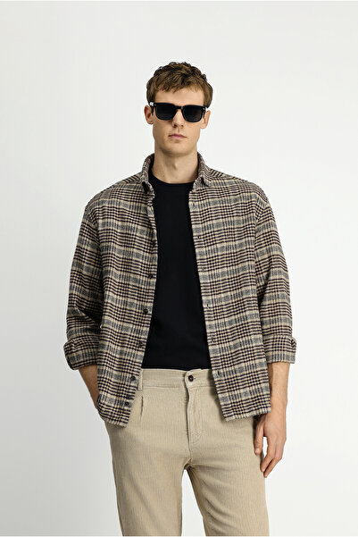 Kiğılı Cămașă din bumbac în carouri cu mâneci lungi