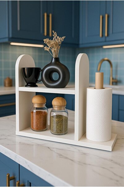 Kale tasarım Mutfak Rafı Kağıt Rulo Havluluk Ahşap Kağıt Havluluk Mutfak Rafı Tezgah Üstü