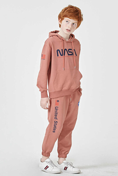 Black One Erkek Çocuk Şardonsuz 2 İplik Baskılı Kapüşonlu Spor Eşofman Takımı...