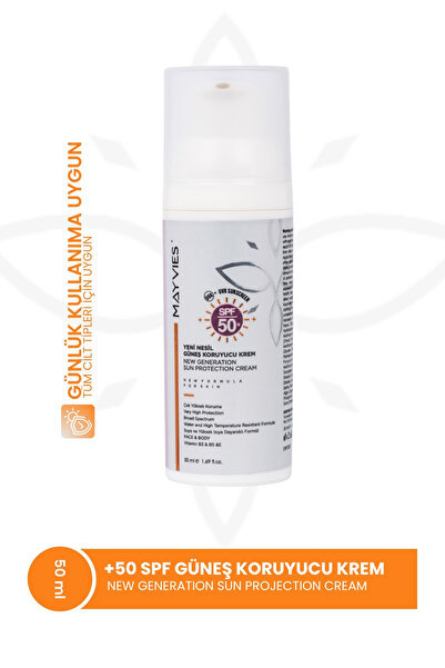 Güneş Koruyucu Krem SPF50+ Ultra UVA+UVB Koruma Beyazlık Bırakmaz Yağsız Formül 50ml