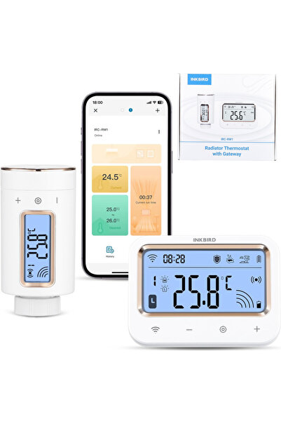 Inkbird Termostat inteligent pentru radiator IRC-RW1, control WiFi, programare în 11 pași, monitorizare temperatură