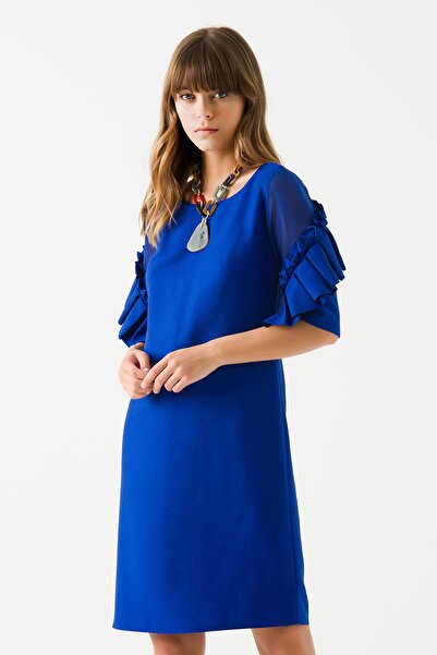 Jus De Pommes Women's Saxe Collar Tie-Up Contrast Dress