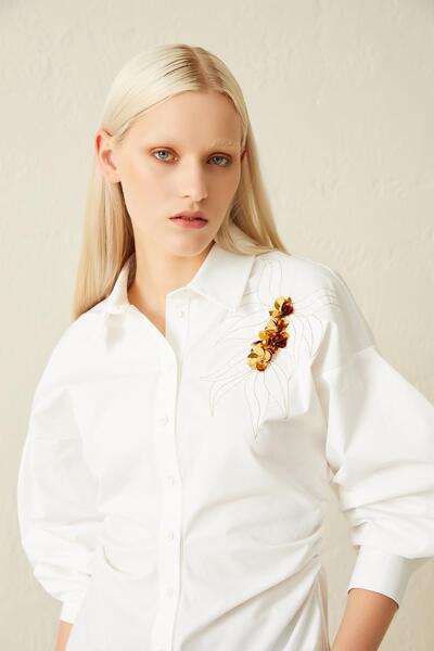 Jus De Pommes EKRU BALON KOLLU KADIN GÖMLEK