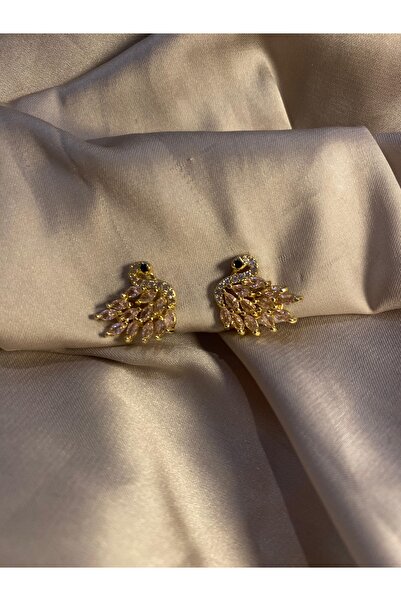 kalia Çelik Pembe Kuğu Küpe