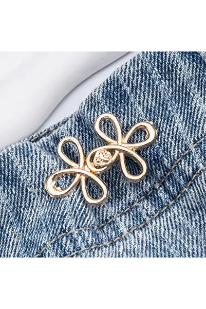 Choice 2pcs golden Clover Waist Button Fastener Adjustable Metal Jeans Butt -...