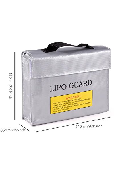 Choice 215x165x45mm Fireproof Explosion-proof Waterproof Lithium Battery Safety Bag Aviation Model Battery