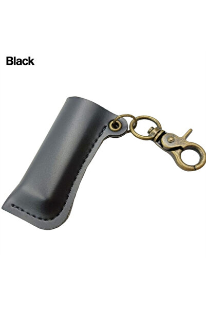 Choice black Vintage pu leather lighter holster keychain men's lighter portable protective sleeve