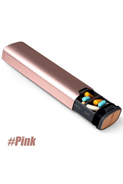 Choice منظم حبوب دواء لطيف وردي اللون، صندوق حبوب سفر أسبوعي، 7 أيام، علبة حبوب يومية مع موزع لحفظها