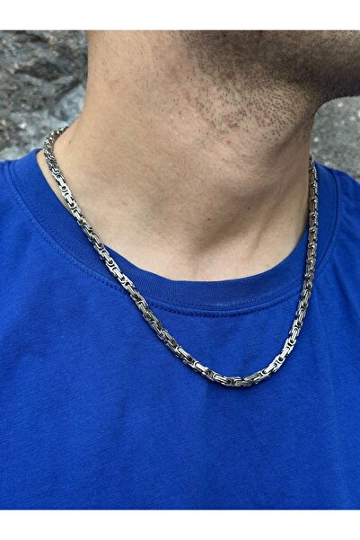 HERİF Men's King (Byzantine) 4mm Chain Steel Necklace