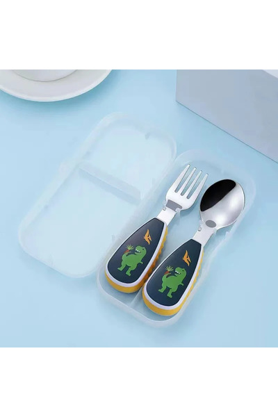 Choice Blue 2Pcs Toddler Utensils Cute Toddler Feeding Spoon And Fork Set Stainless Steel Innovative Cartoo