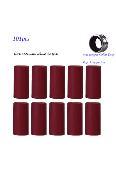 Choice كبسولات انكماش حراري من مادة PVC مقاس 30 مم، حمراء، 100 قطعة، غلاف انك...