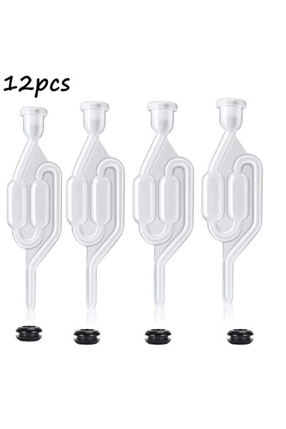 Choice 12pcs S-ShapeTwin Bubble Airlock for Wine Making Airlock for Wine Fermenting, Brewing, Beer, Wine, S