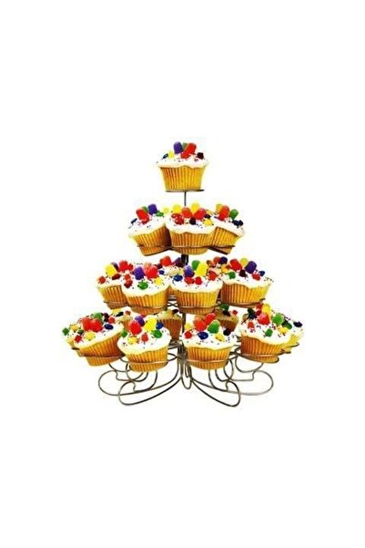 hobs Muffin Cupcake Kurabiye Mini Pasta Kek Servis Sunum Standı 23 Hazneli Su...