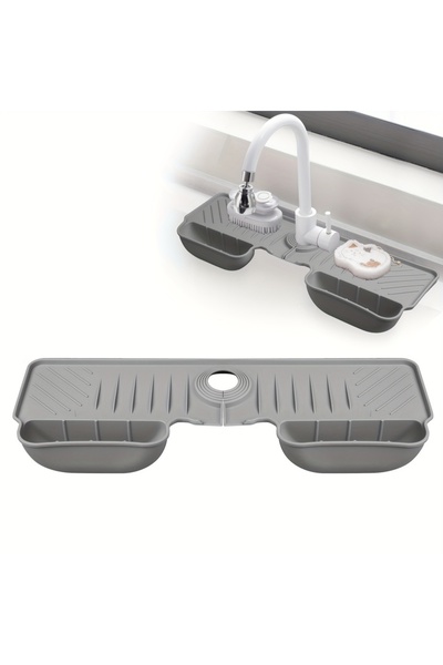 Choice Light Grey Kitchen Faucet Absorbent Mat Sink Splash Guard Silicone Drainage Drying Pads Countertop P