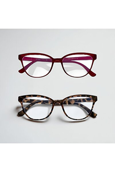 ZENIT FLOWERS BORDO & LEOPAR DESENLİ OPTİK UYUMLU KADIN BLUE BLOCK GÖZLÜK | 5...