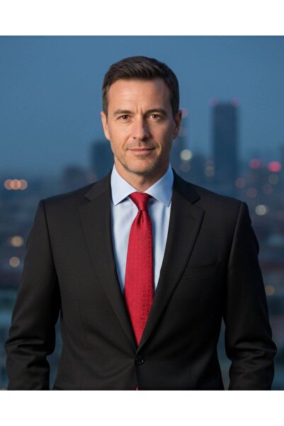 1001 Kravat Red Patterned 8 cm Wide Silk Tie